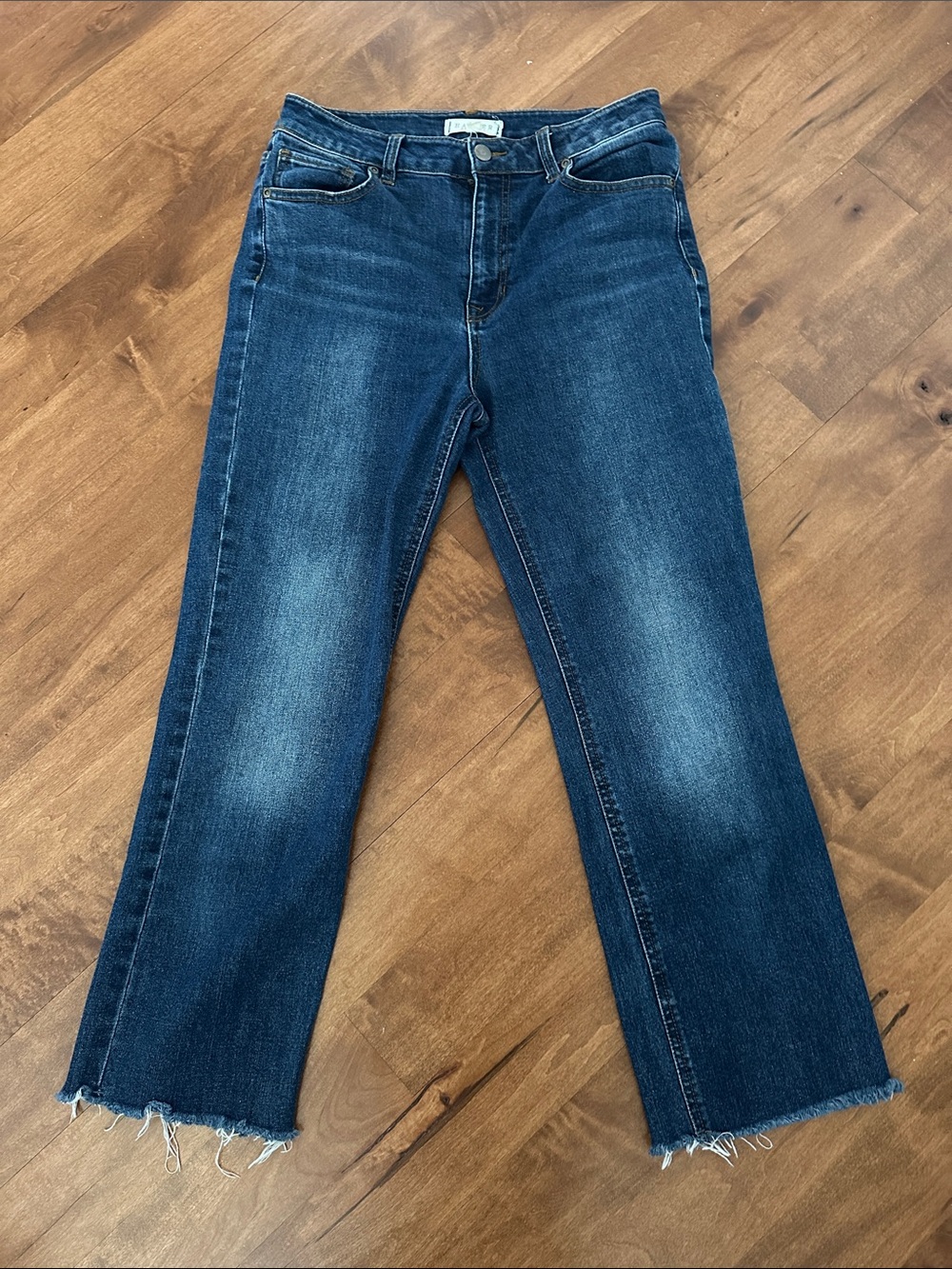 Harper Heritage High Rise Straight Jeans Raw Hem Dark Wash Size 28